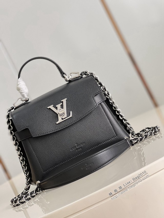 LV專櫃2023新款Lockme Ever迷你手袋 M21088黑色 路易威登全皮手提女包 dn1379